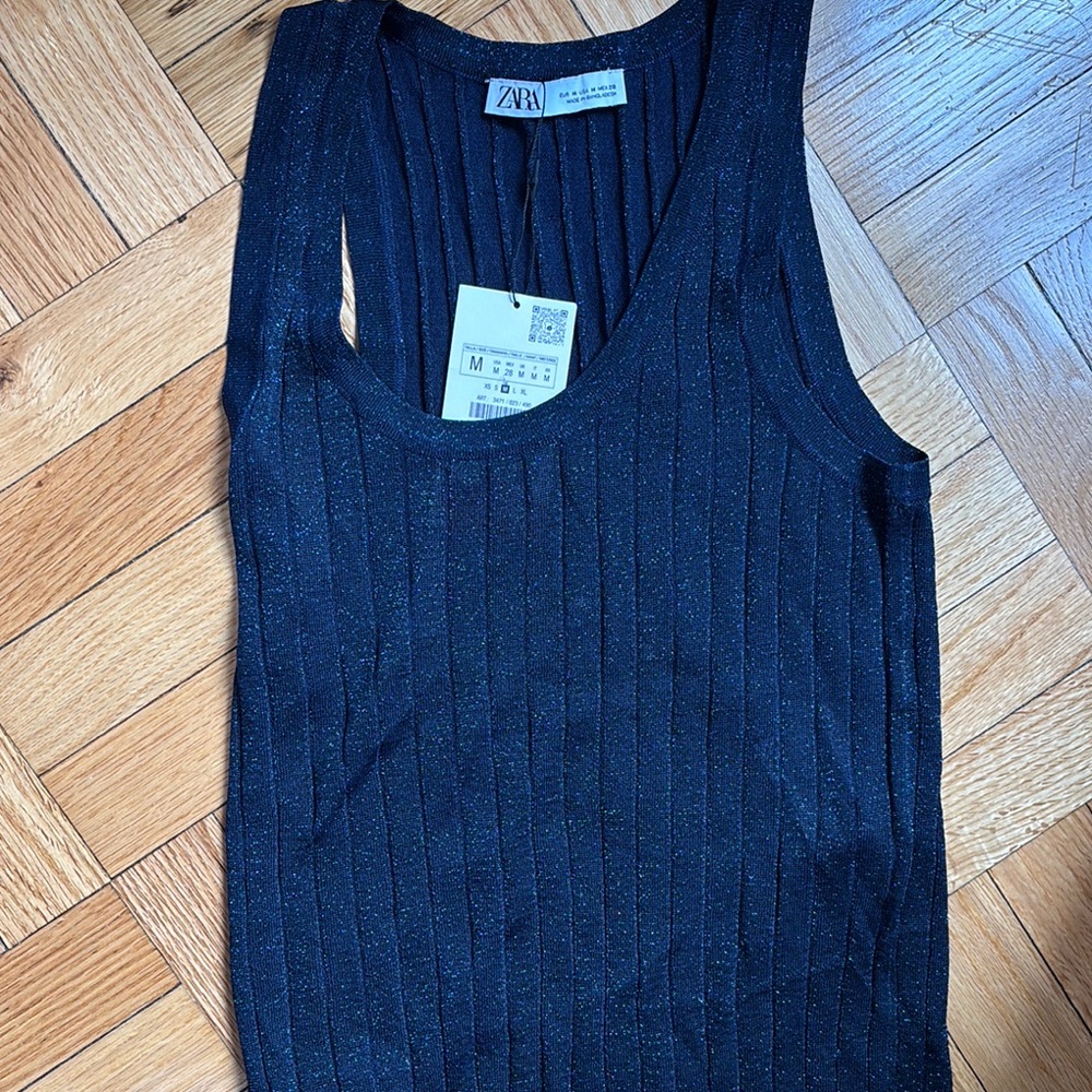 Zara navy Sleeveless Top